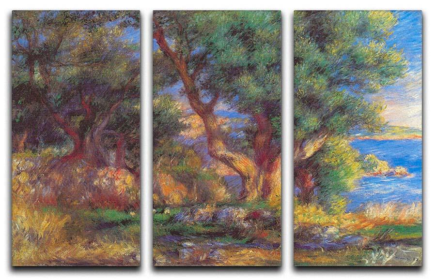 Landscape in Menton by Renoir 3 Split Panel Canvas Print - Canvas Art Rocks - 1