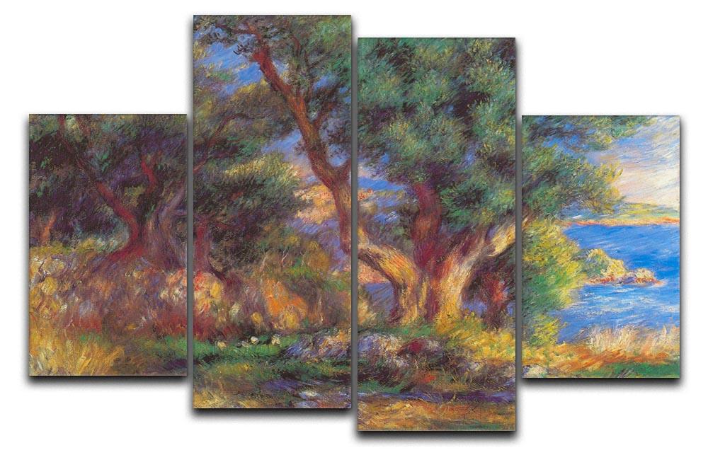 Landscape in Menton by Renoir 4 Split Panel Canvas  - Canvas Art Rocks - 1
