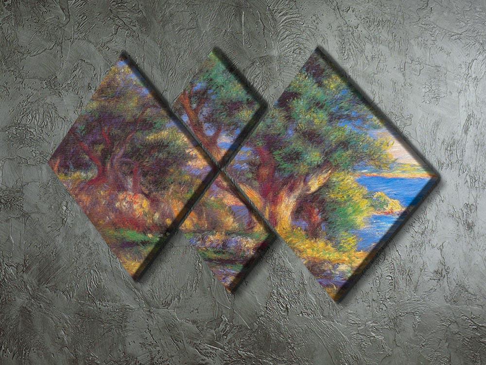 Landscape in Menton by Renoir 4 Square Multi Panel Canvas - Canvas Art Rocks - 2