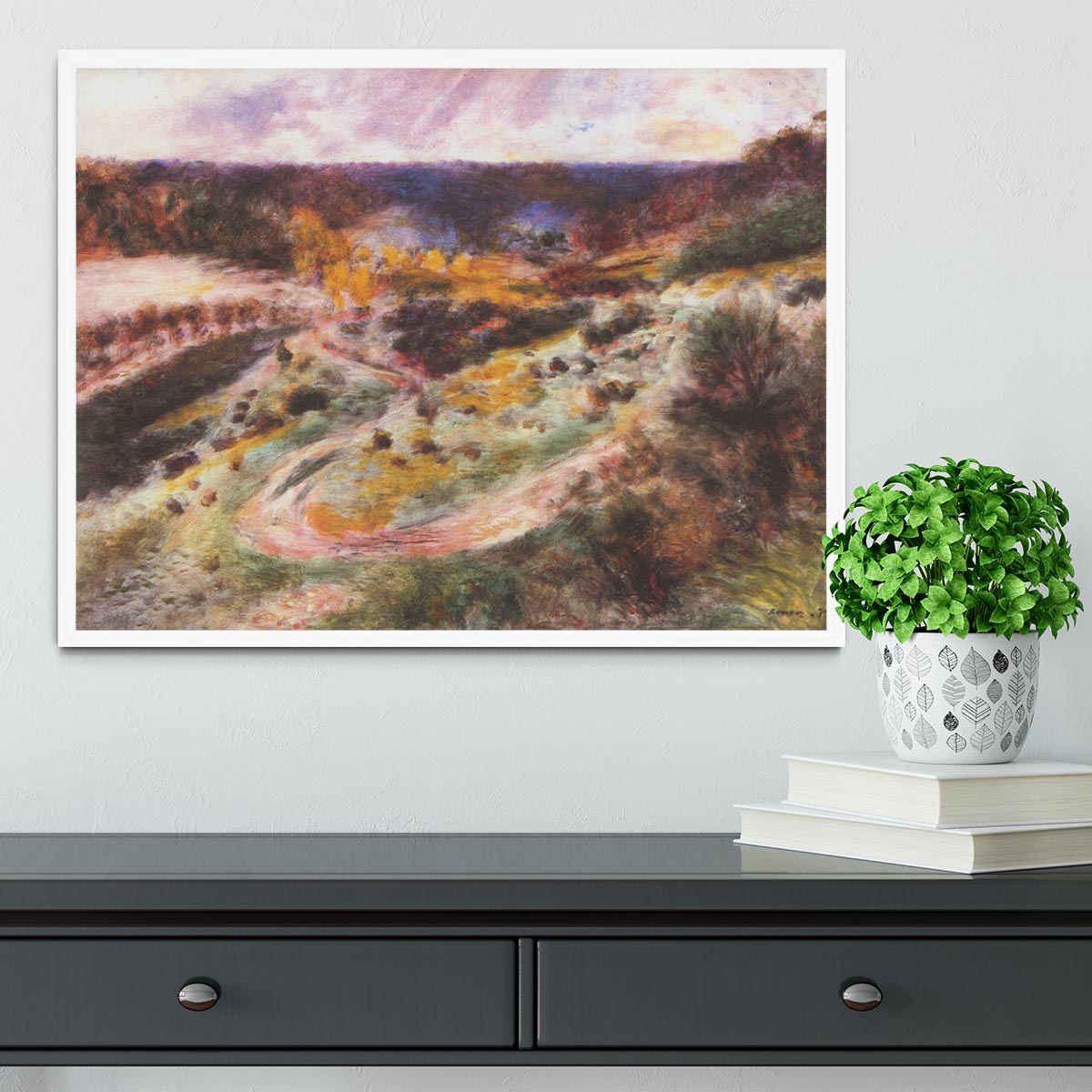 Landscape in Wargemont by Renoir Framed Print - Canvas Art Rocks -6