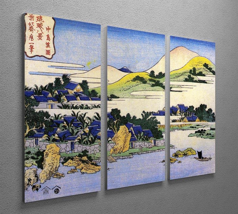 Landscape of Ryukyu by Hokusai 3 Split Panel Canvas Print - Canvas Art Rocks - 2