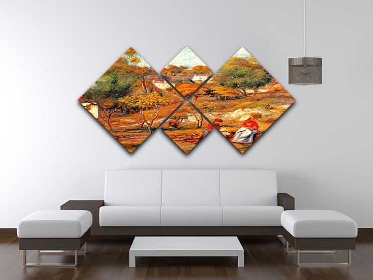 Landscape with Cagnes by Renoir 4 Square Multi Panel Canvas - Canvas Art Rocks - 3