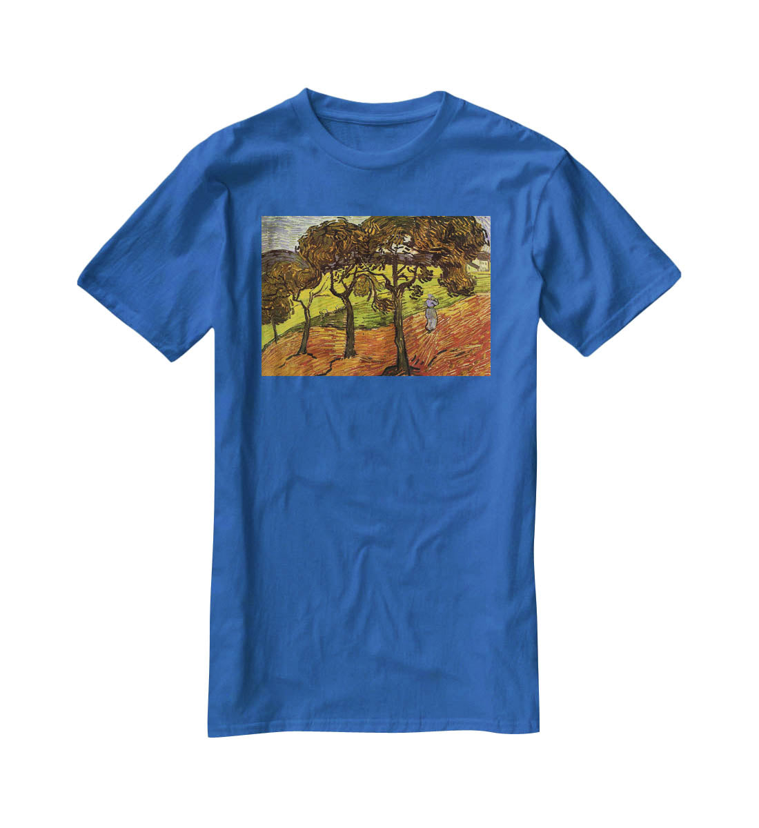 Landscape with Trees and Figures by Van Gogh T-Shirt - Canvas Art Rocks - 2