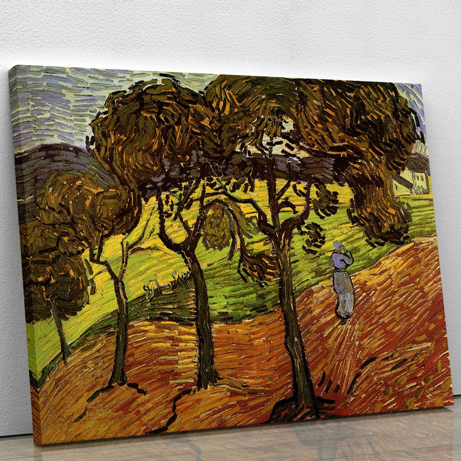 Landscape with Trees and Figures by Van Gogh Canvas Print or Poster - Canvas Art Rocks - 1