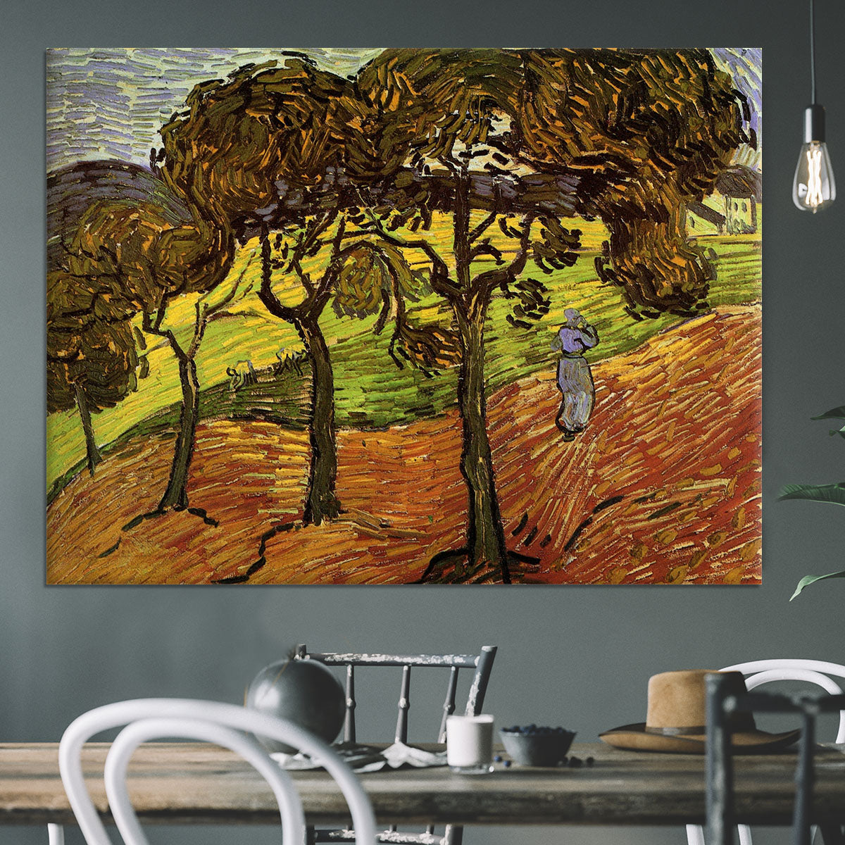 Landscape with Trees and Figures by Van Gogh Canvas Print or Poster - Canvas Art Rocks - 3