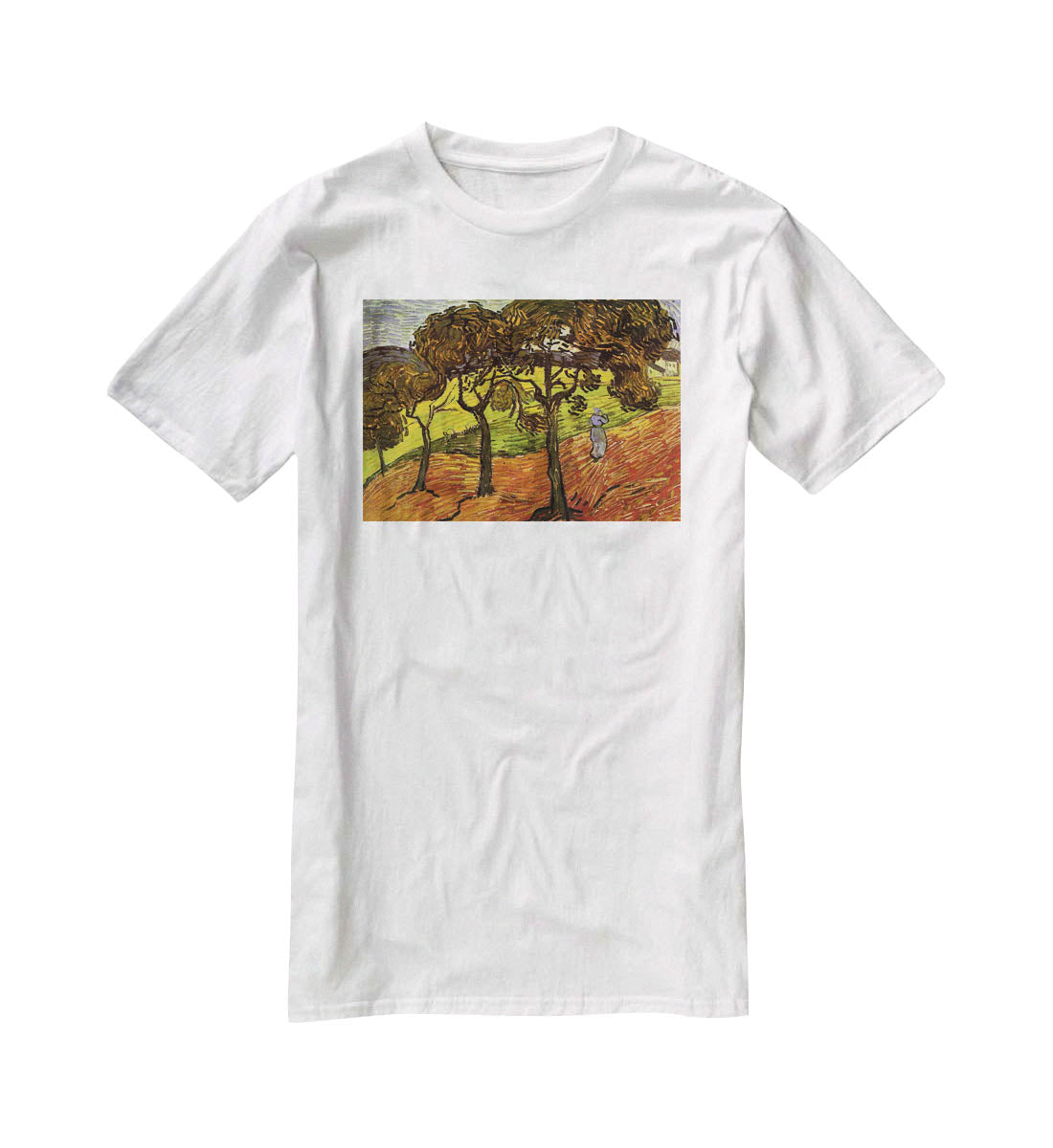 Landscape with Trees and Figures by Van Gogh T-Shirt - Canvas Art Rocks - 5