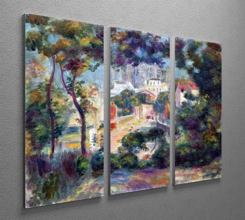 Landscape with a view of the Sacred Heart by Renoir 3 Split Panel Canvas Print - Canvas Art Rocks - 2