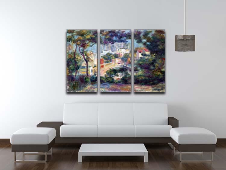 Landscape with a view of the Sacred Heart by Renoir 3 Split Panel Canvas Print - Canvas Art Rocks - 3