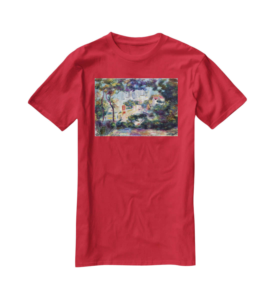 Landscape with a view of the Sacred Heart by Renoir T-Shirt - Canvas Art Rocks - 4