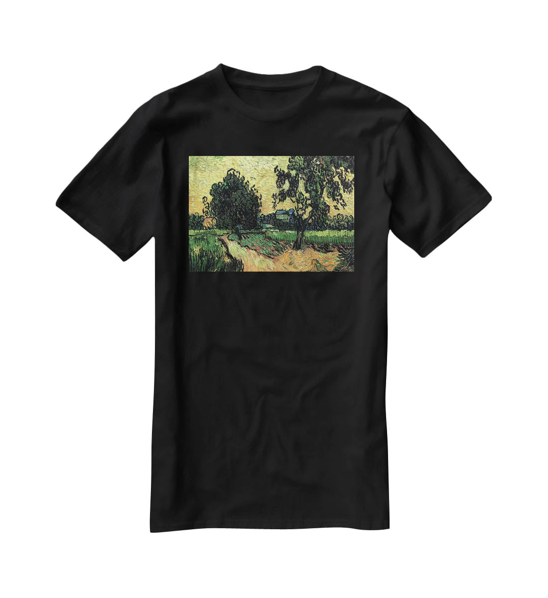 Landscape with the Chateau of Auvers at Sunset by Van Gogh T-Shirt - Canvas Art Rocks - 1