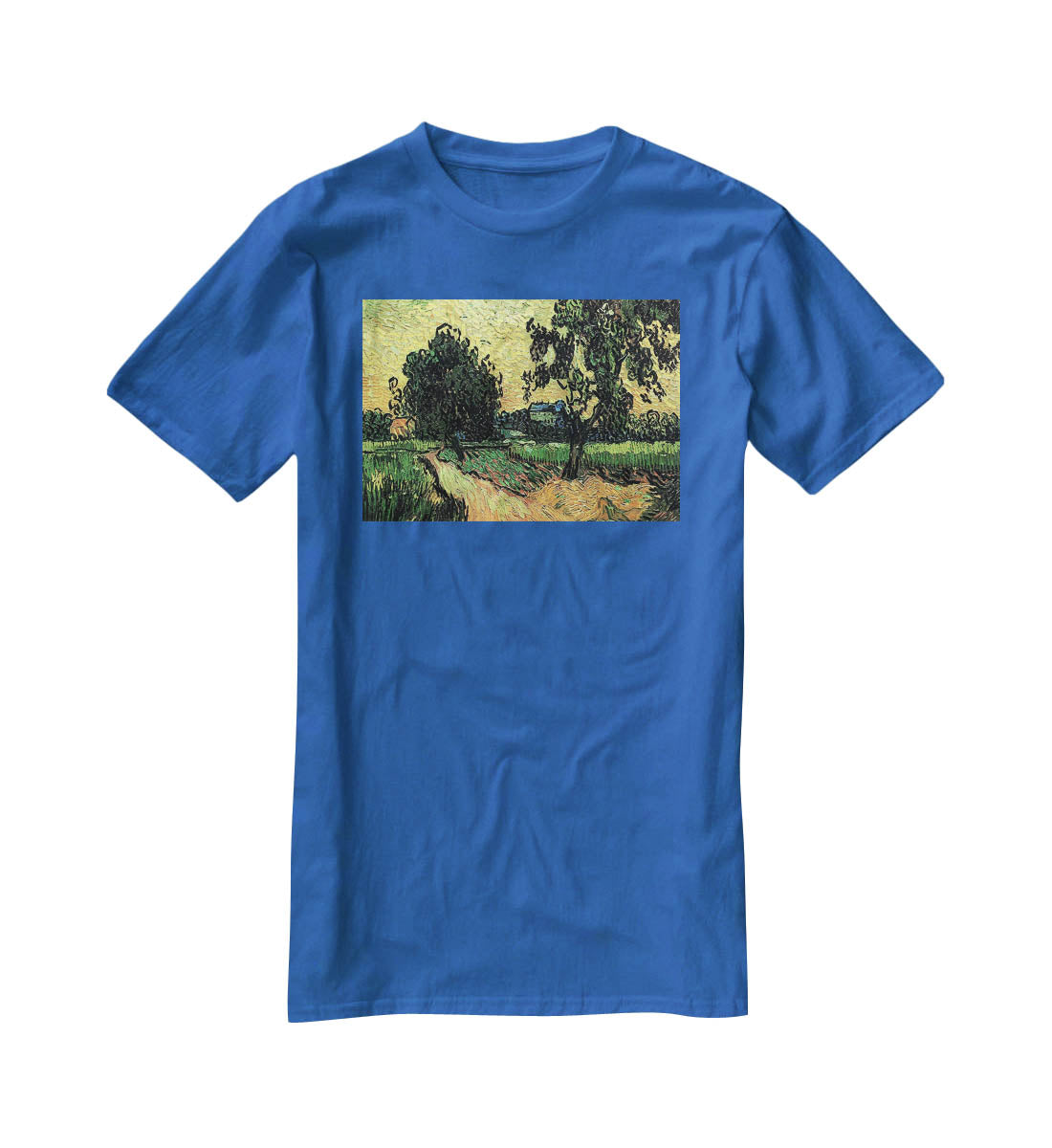 Landscape with the Chateau of Auvers at Sunset by Van Gogh T-Shirt - Canvas Art Rocks - 2