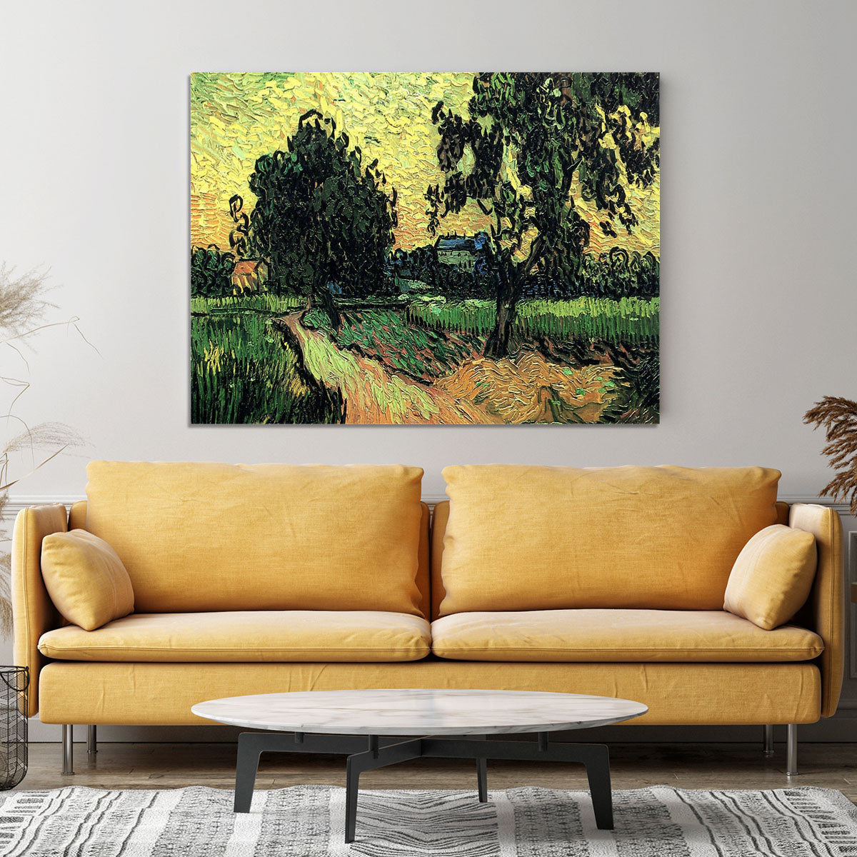 Landscape with the Chateau of Auvers at Sunset by Van Gogh Canvas Print or Poster - Canvas Art Rocks - 4
