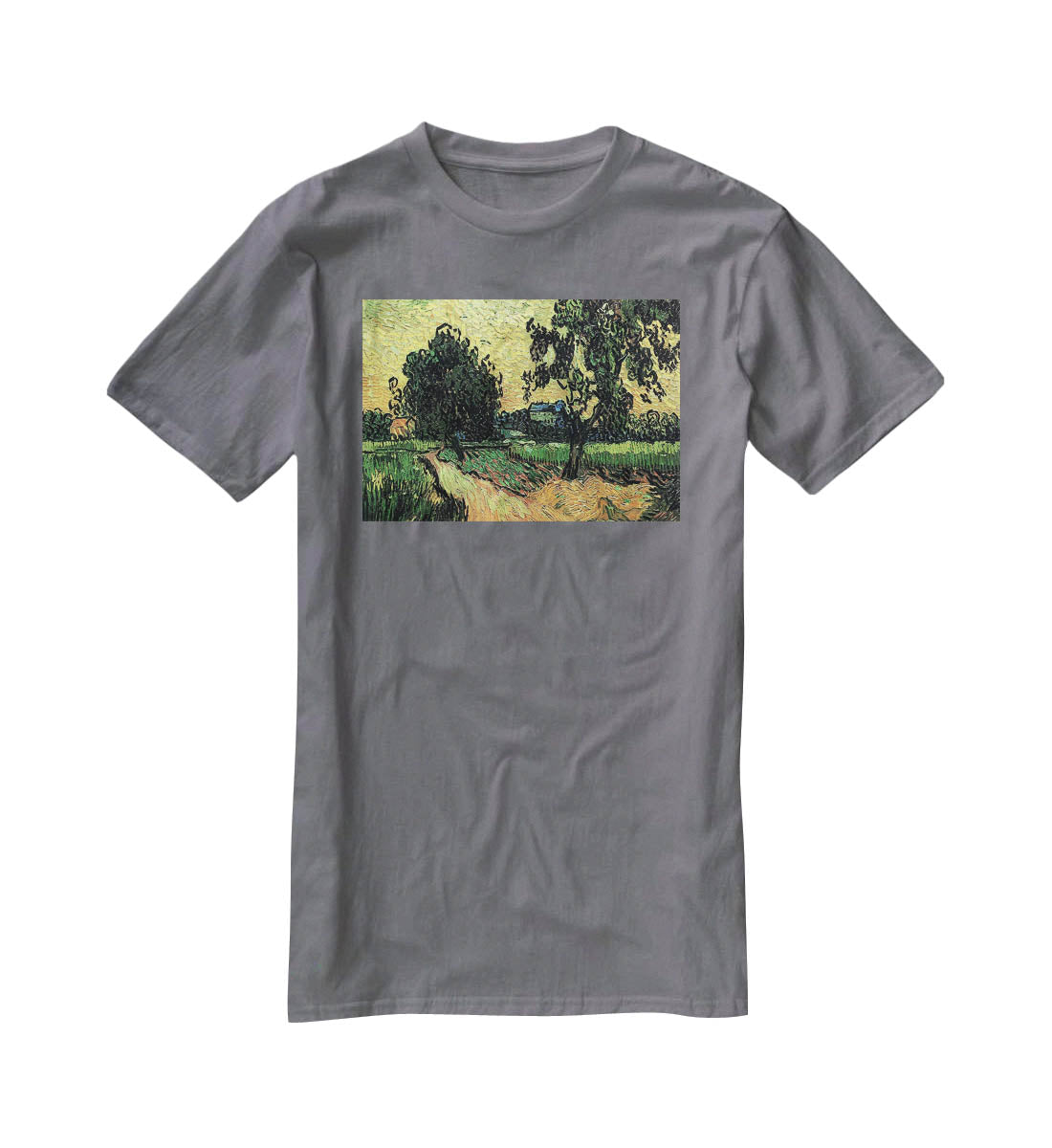 Landscape with the Chateau of Auvers at Sunset by Van Gogh T-Shirt - Canvas Art Rocks - 3