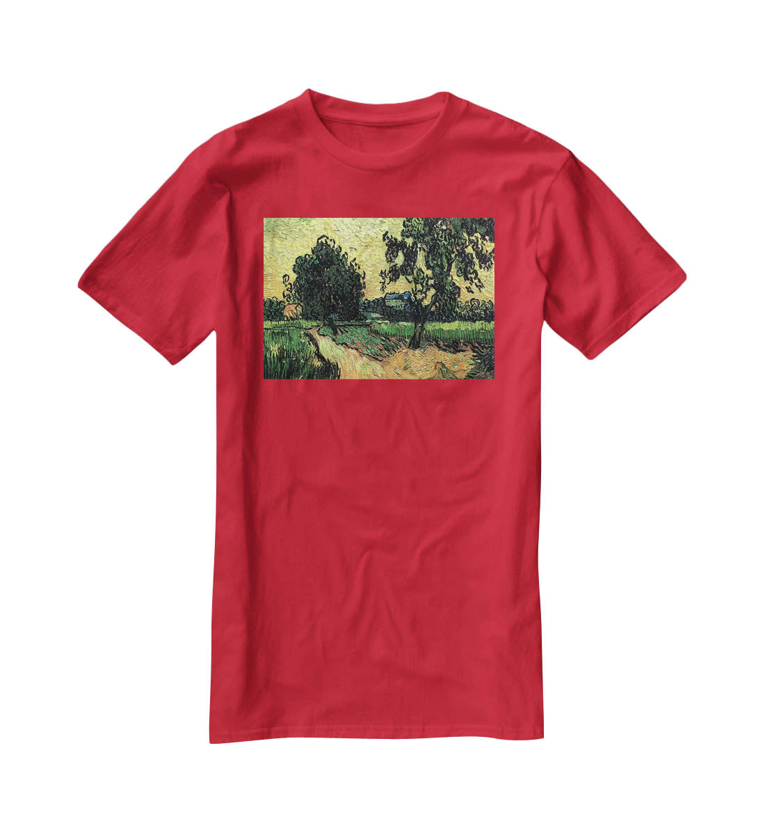 Landscape with the Chateau of Auvers at Sunset by Van Gogh T-Shirt - Canvas Art Rocks - 4