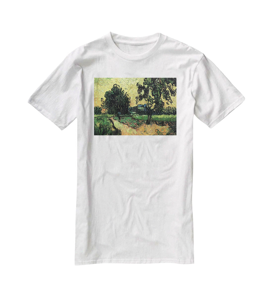 Landscape with the Chateau of Auvers at Sunset by Van Gogh T-Shirt - Canvas Art Rocks - 5