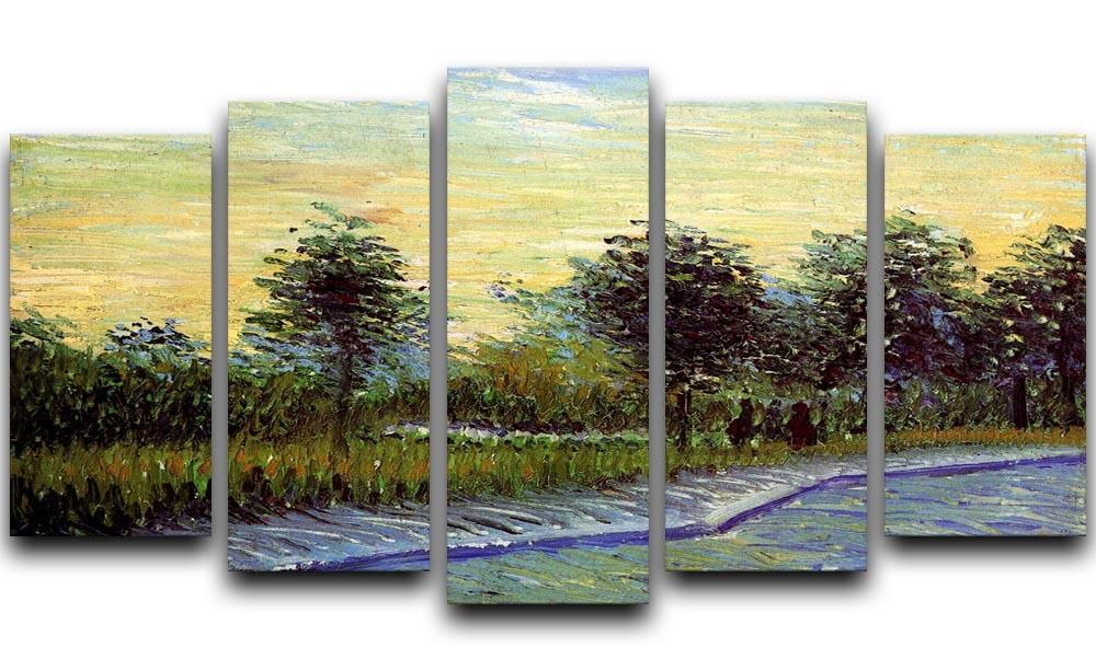 Lane in Voyer d Argenson Park at Asnieres by Van Gogh 5 Split Panel Canvas  - Canvas Art Rocks - 1