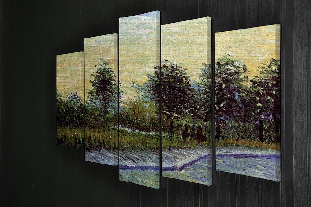 Lane in Voyer d Argenson Park at Asnieres by Van Gogh 5 Split Panel Canvas - Canvas Art Rocks - 2