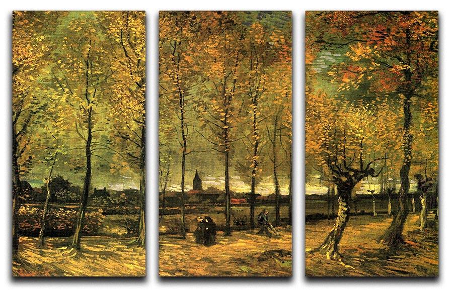 Lane with Poplars by Van Gogh 3 Split Panel Canvas Print - Canvas Art Rocks - 4