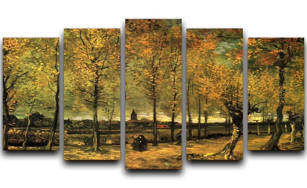 Lane with Poplars by Van Gogh 5 Split Panel Canvas  - Canvas Art Rocks - 1