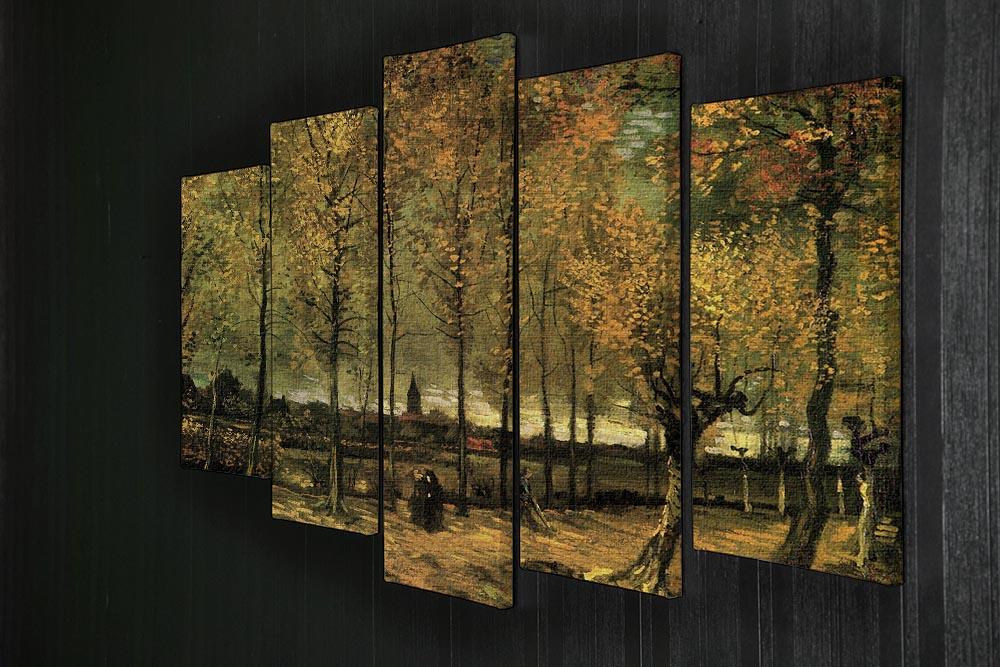 Lane with Poplars by Van Gogh 5 Split Panel Canvas - Canvas Art Rocks - 2
