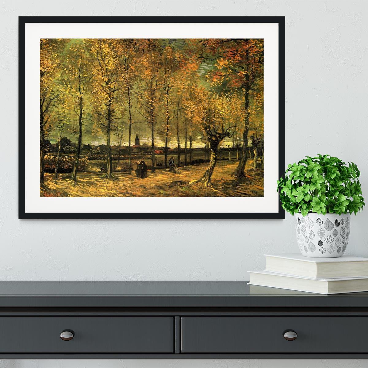 Lane with Poplars by Van Gogh Framed Print - Canvas Art Rocks - 1