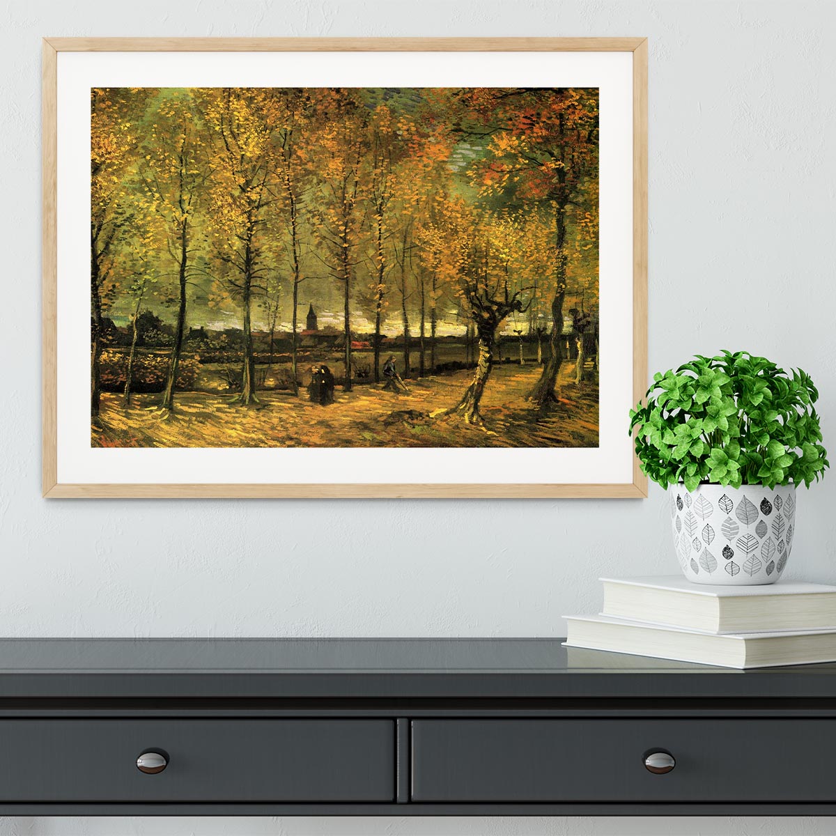 Lane with Poplars by Van Gogh Framed Print - Canvas Art Rocks - 3