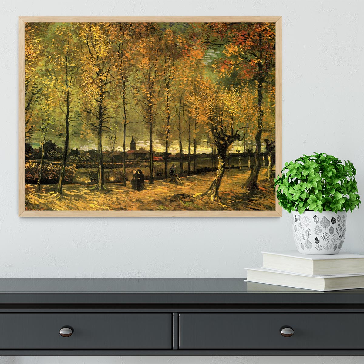 Lane with Poplars by Van Gogh Framed Print - Canvas Art Rocks - 4