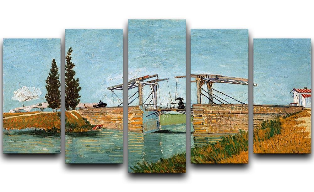 Langlois Bridge by Van Gogh 5 Split Panel Canvas  - Canvas Art Rocks - 1