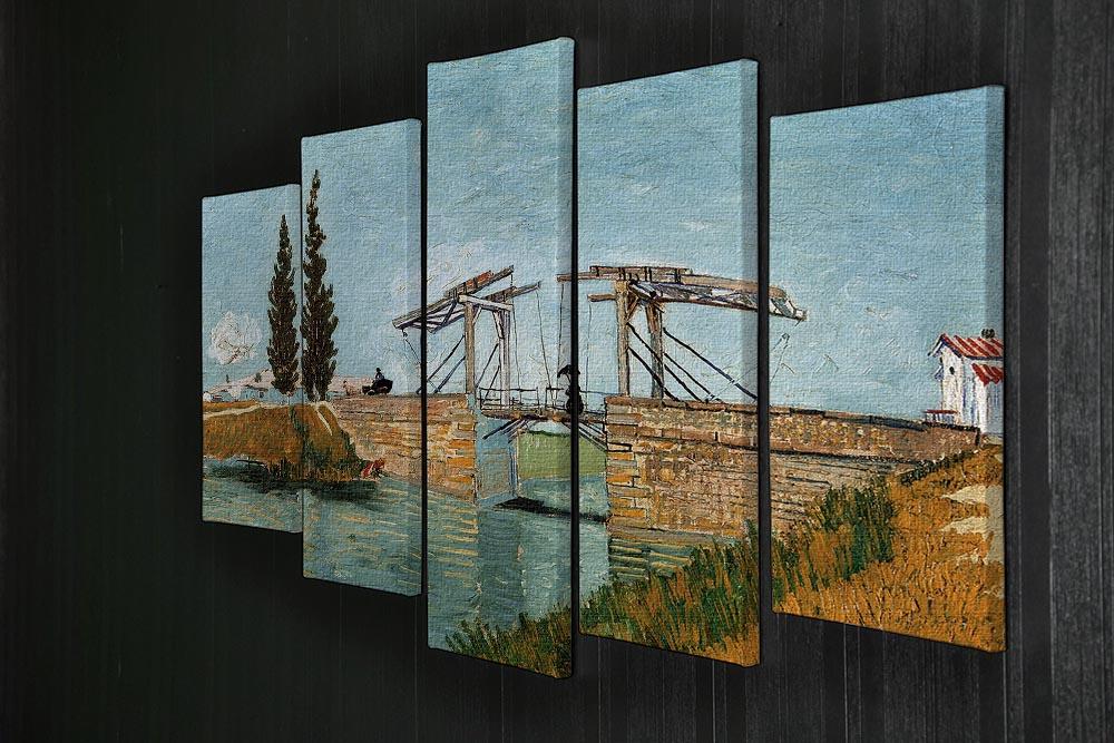 Langlois Bridge by Van Gogh 5 Split Panel Canvas - Canvas Art Rocks - 2