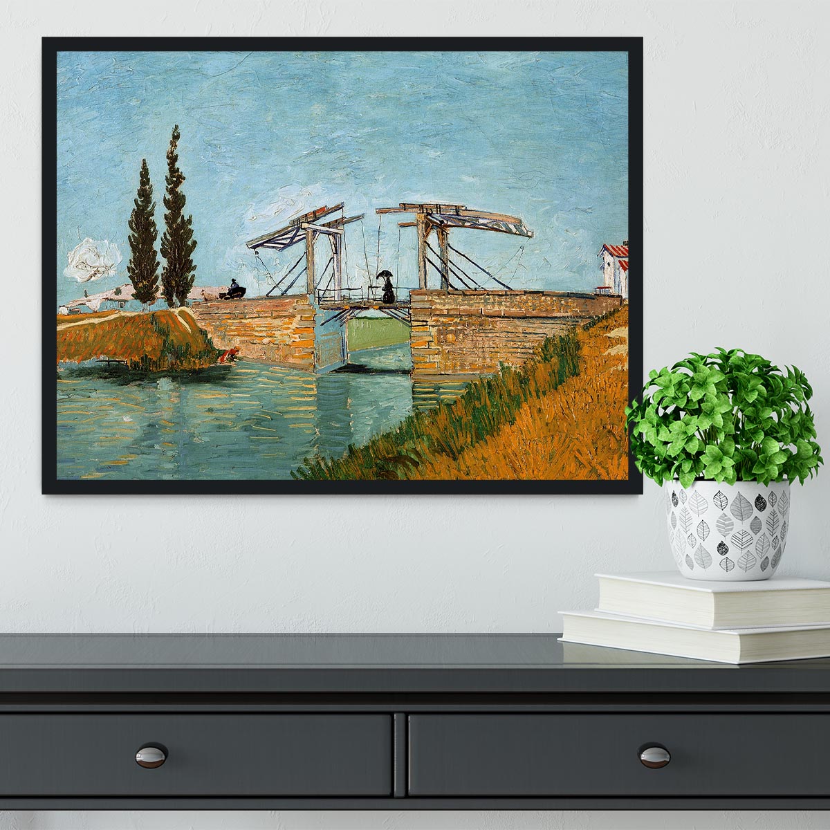 Langlois Bridge by Van Gogh Framed Print - Canvas Art Rocks - 2