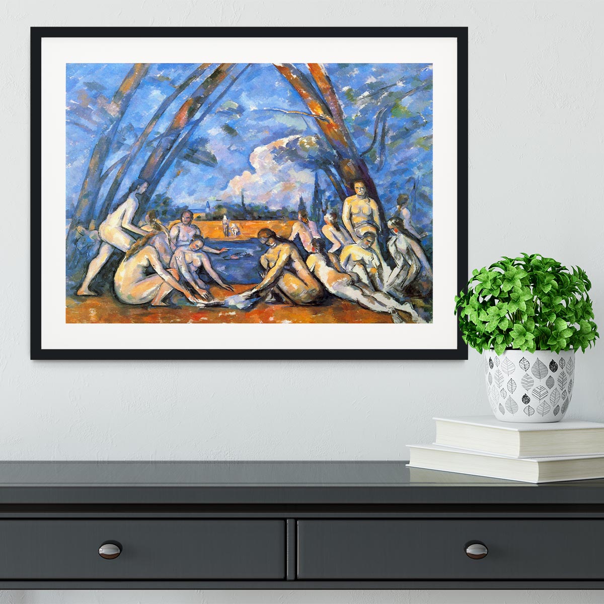 Large Bathers 2 by Cezanne Framed Print - Canvas Art Rocks - 1