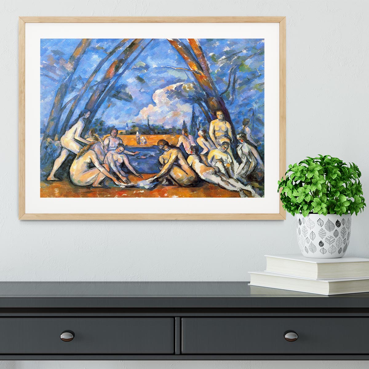 Large Bathers 2 by Cezanne Framed Print - Canvas Art Rocks - 3