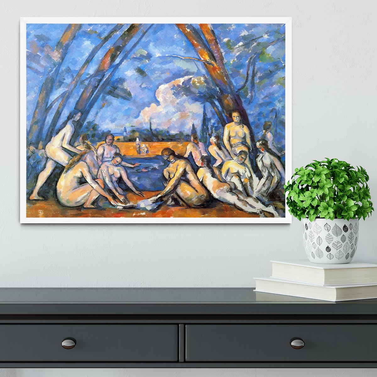 Large Bathers 2 by Cezanne Framed Print - Canvas Art Rocks -6