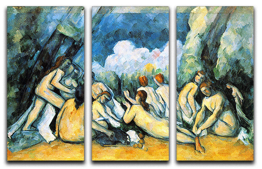 Large Bathers by Cezanne 3 Split Panel Canvas Print - Canvas Art Rocks - 1
