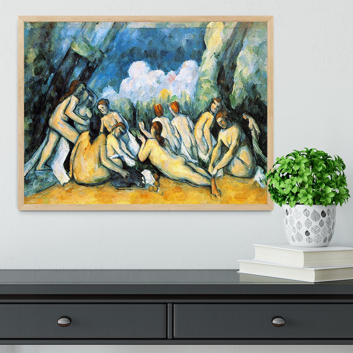 Large Bathers by Cezanne Framed Print - Canvas Art Rocks - 4