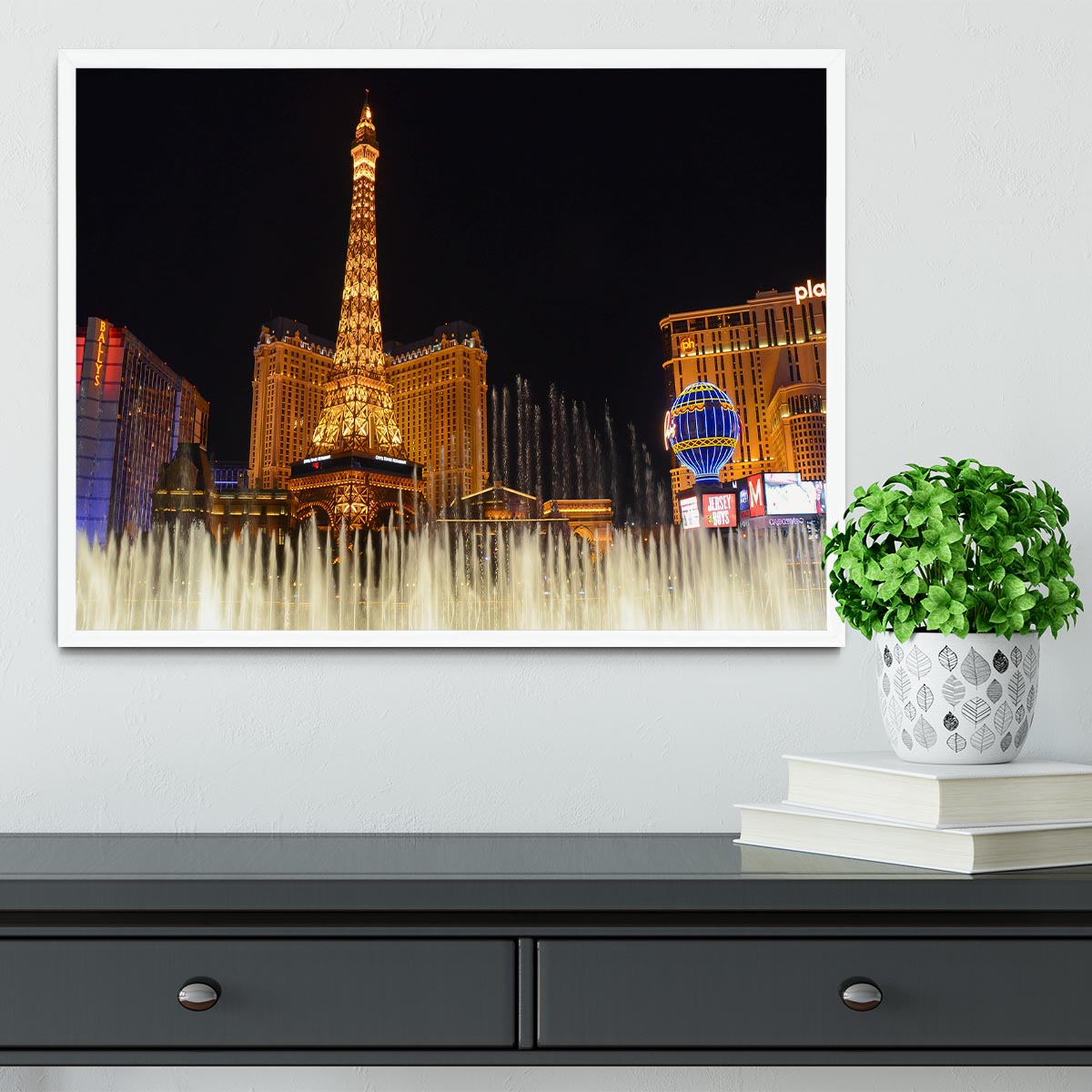 Las Vegas Paris Statue Framed Print - Canvas Art Rocks -6