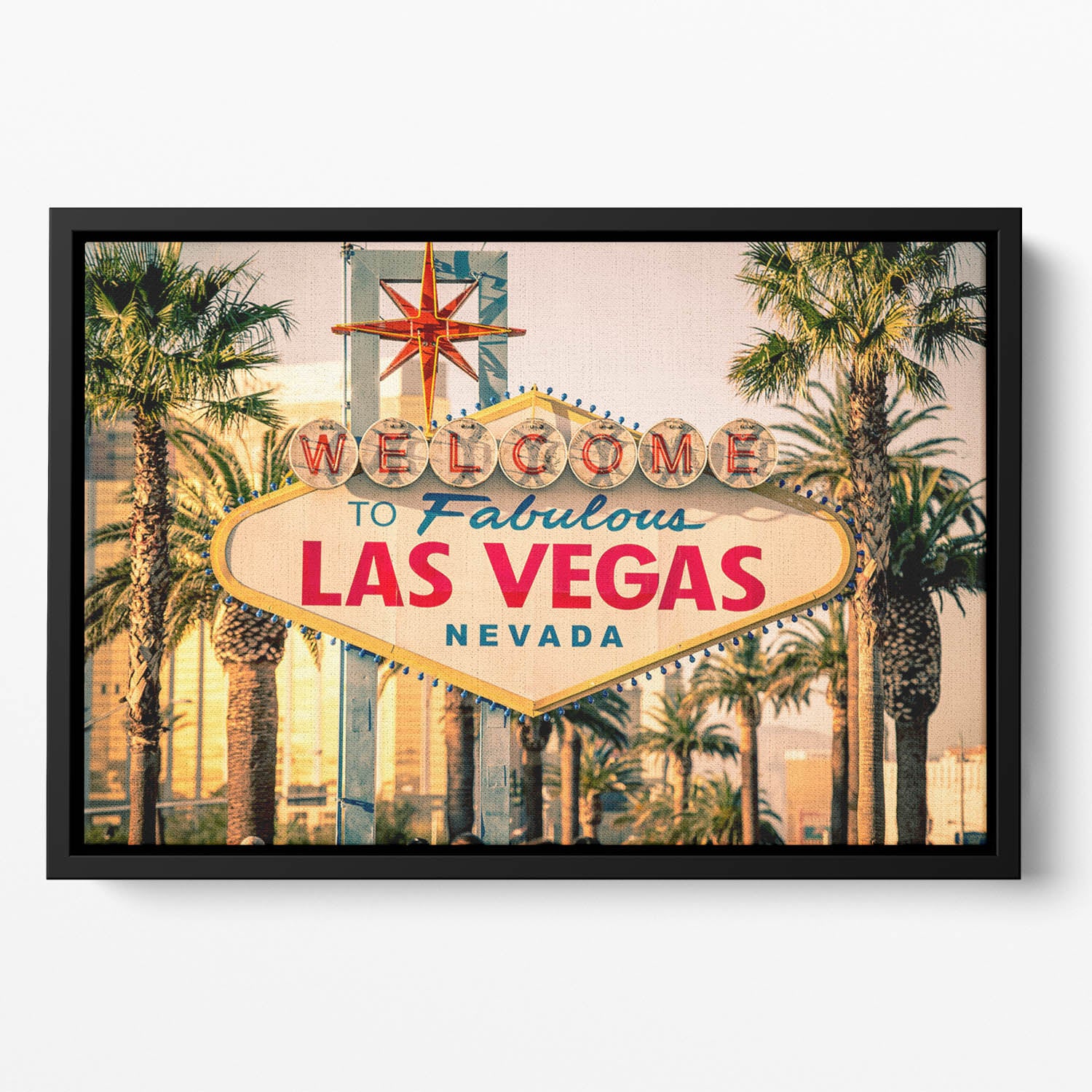 Las Vegas Welcomes You Floating Framed Canvas