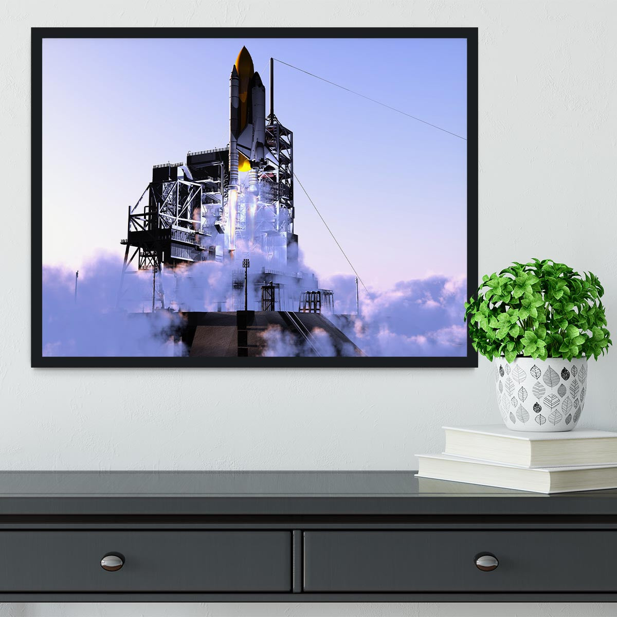 Launch a spacecraft into space Framed Print - Canvas Art Rocks - 2