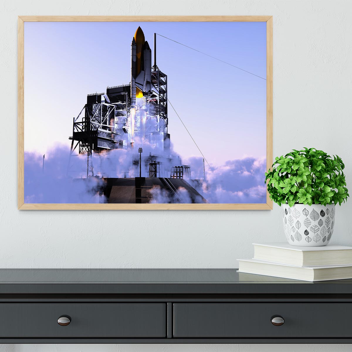 Launch a spacecraft into space Framed Print - Canvas Art Rocks - 4