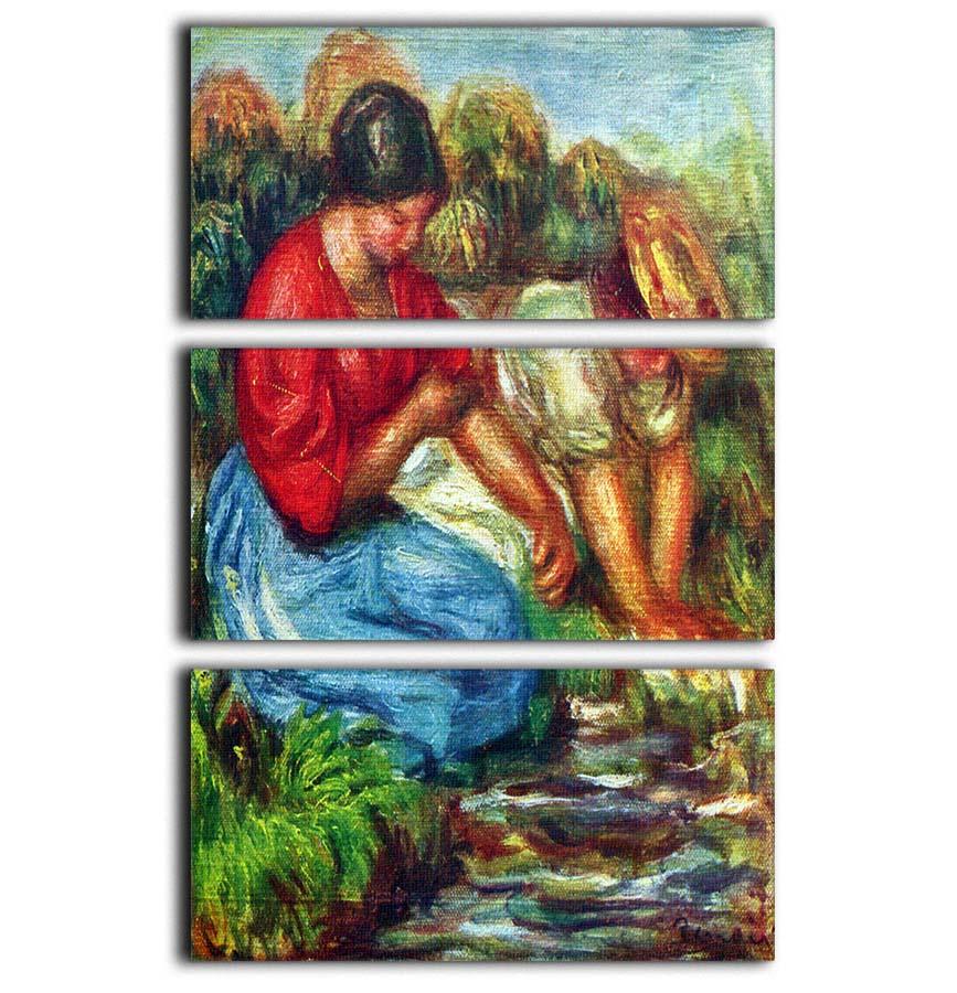 Laundresses 1 by Renoir 3 Split Panel Canvas Print - Canvas Art Rocks - 1