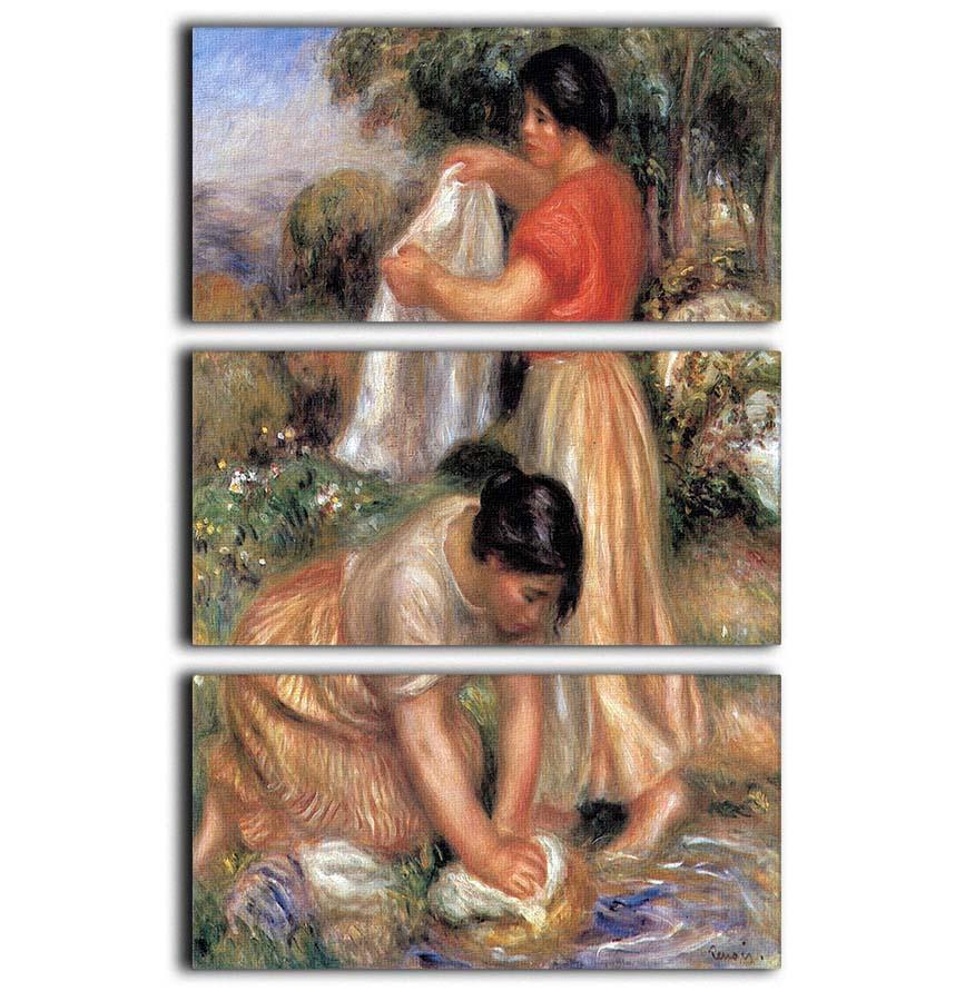 Laundresses 2 by Renoir 3 Split Panel Canvas Print - Canvas Art Rocks - 1