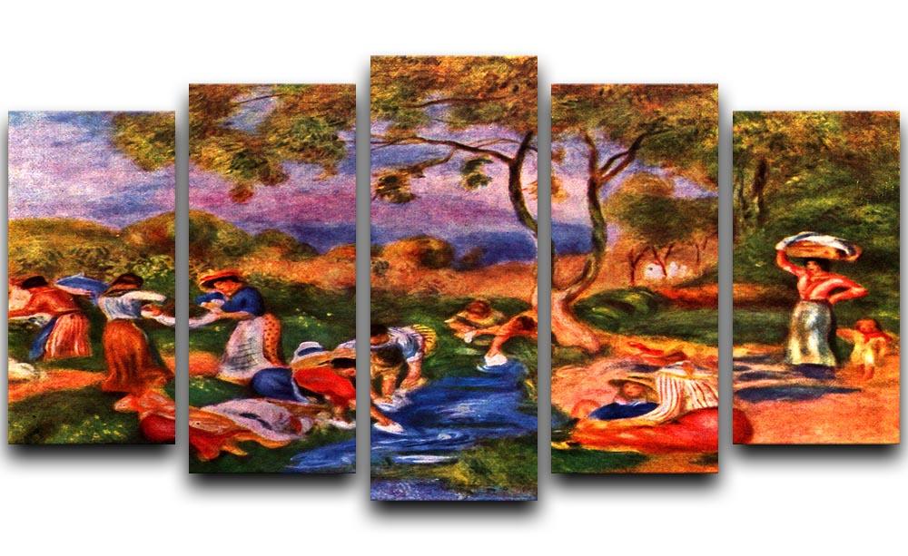 Laundresses by Renoir 5 Split Panel Canvas  - Canvas Art Rocks - 1