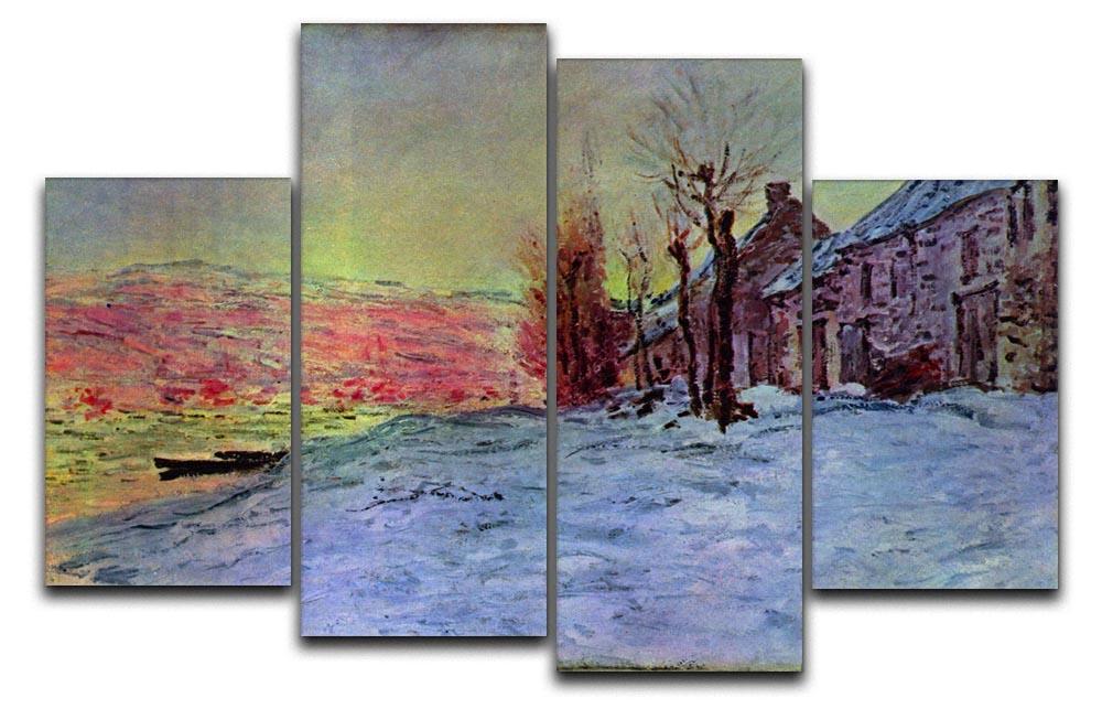 Lava Court sunshine and snow by Monet 4 Split Panel Canvas  - Canvas Art Rocks - 1