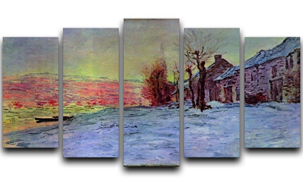 Lava Court sunshine and snow by Monet 5 Split Panel Canvas  - Canvas Art Rocks - 1
