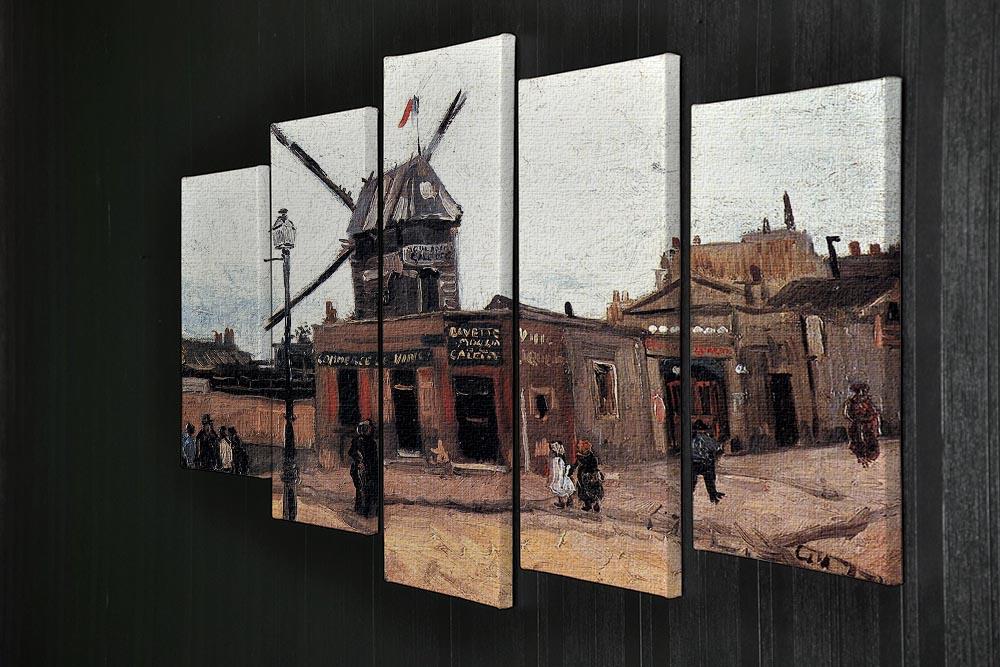 Le Moulin de la Galette 3 by Van Gogh 5 Split Panel Canvas - Canvas Art Rocks - 2