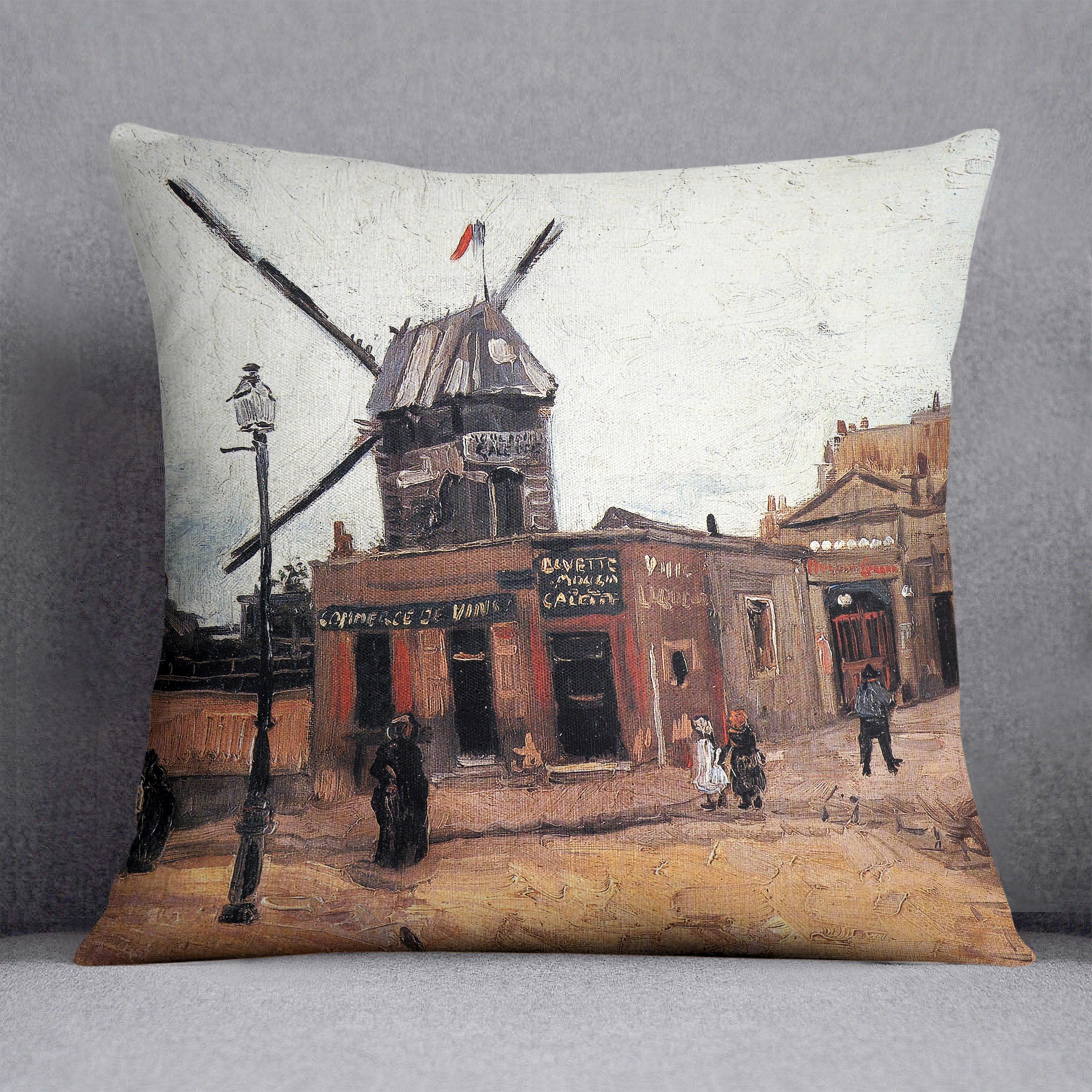 Le Moulin de la Galette 3 by Van Gogh Cushion