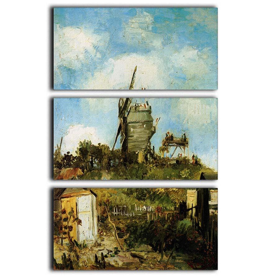 Le Moulin de la Galette by Van Gogh 3 Split Panel Canvas Print - Canvas Art Rocks - 1