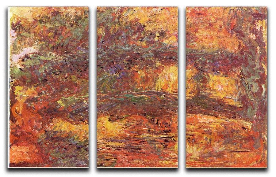 Le Pont Japonais 1922 by Monet Split Panel Canvas Print - Canvas Art Rocks - 4