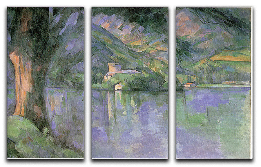 Le lac d Annecy 1896 by Cezanne 3 Split Panel Canvas Print - Canvas Art Rocks - 1