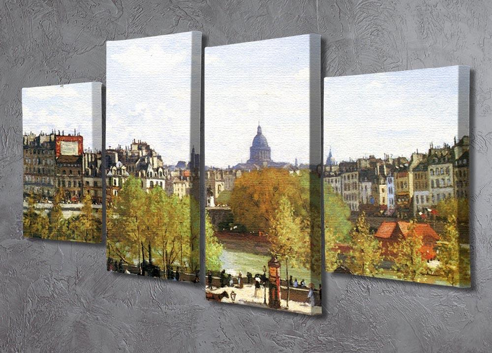 Le quai du Louvre by Monet 4 Split Panel Canvas - Canvas Art Rocks - 2